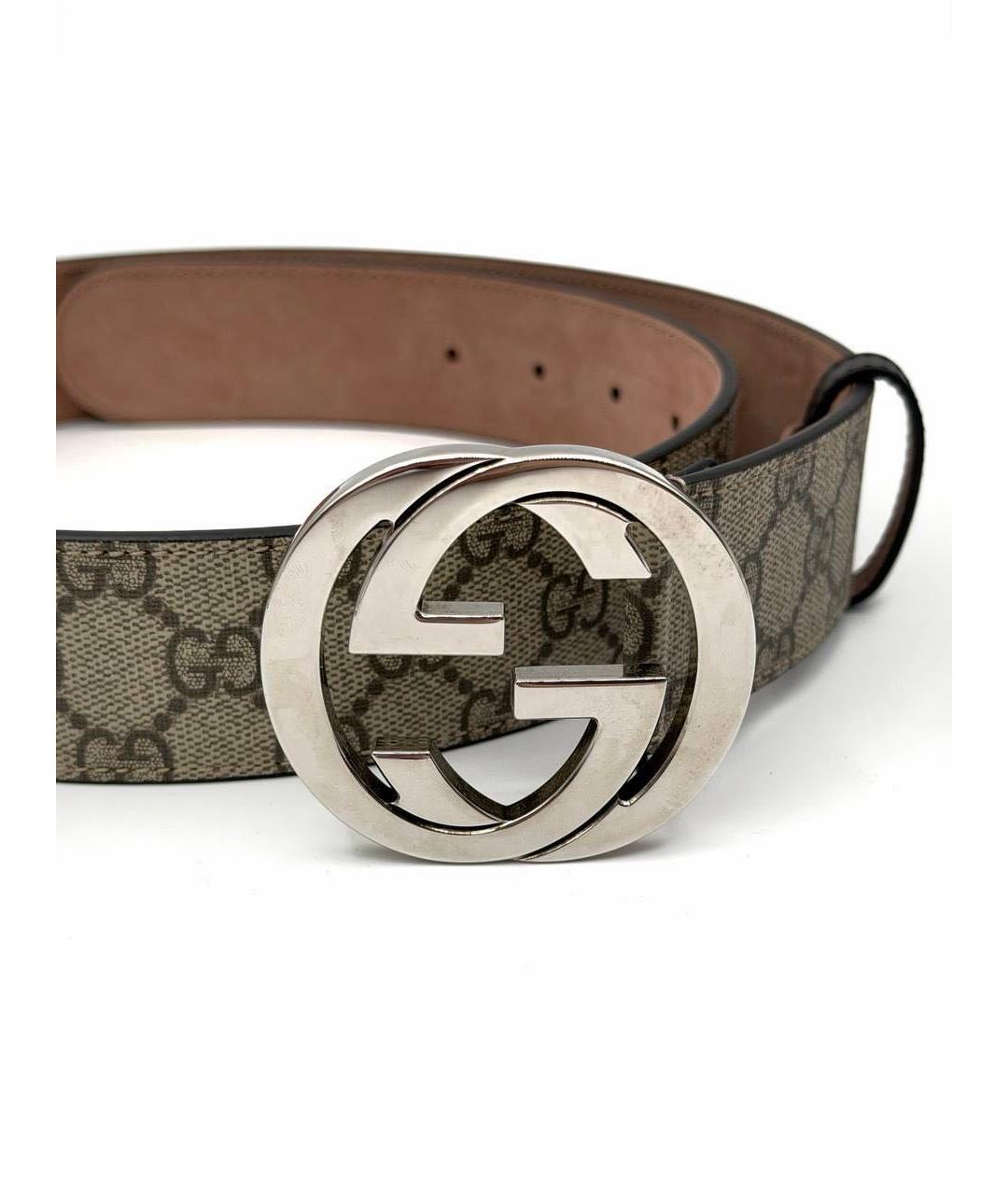 GUCCI Серый кожаный ремень, фото 2