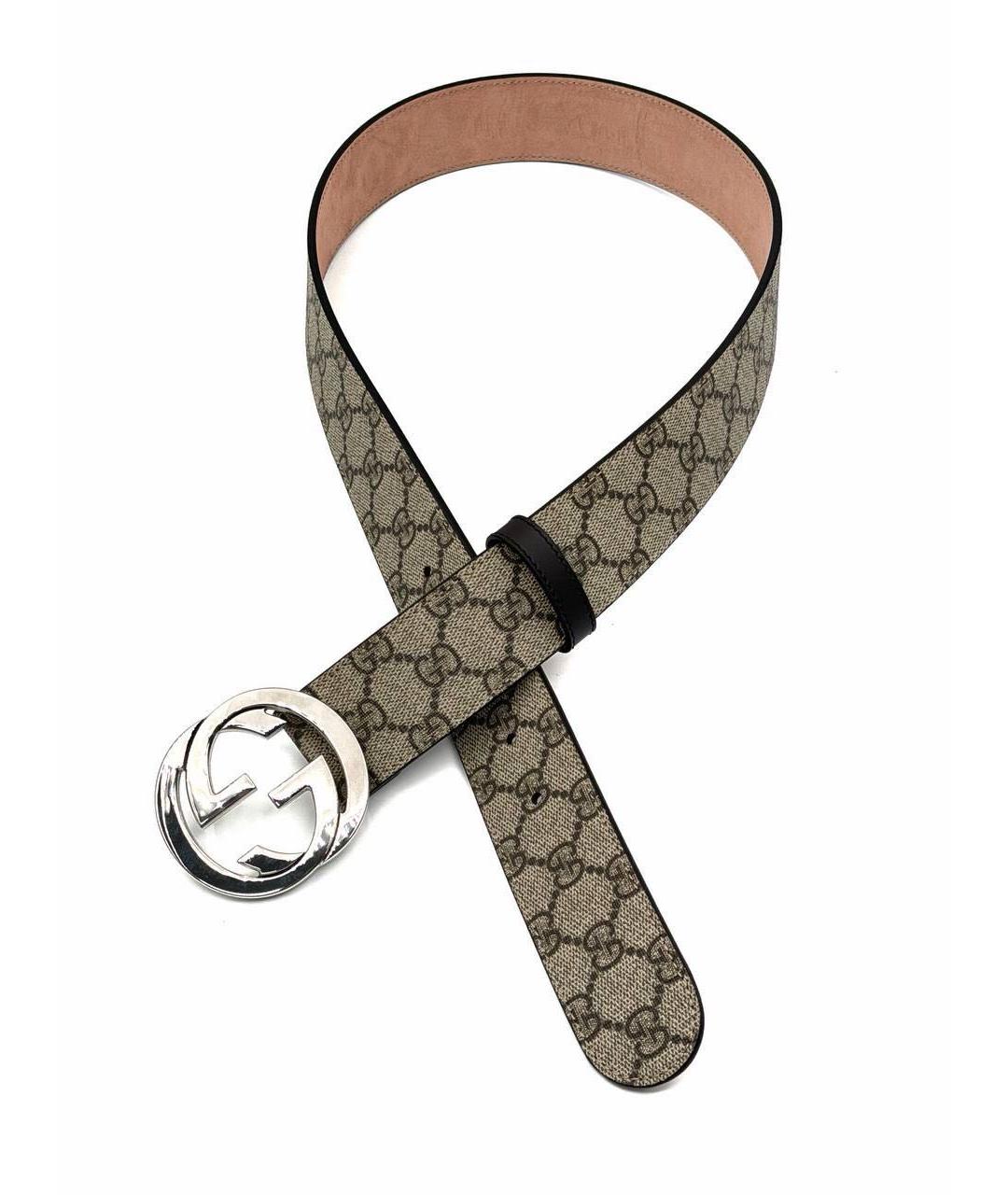 GUCCI Серый кожаный ремень, фото 4