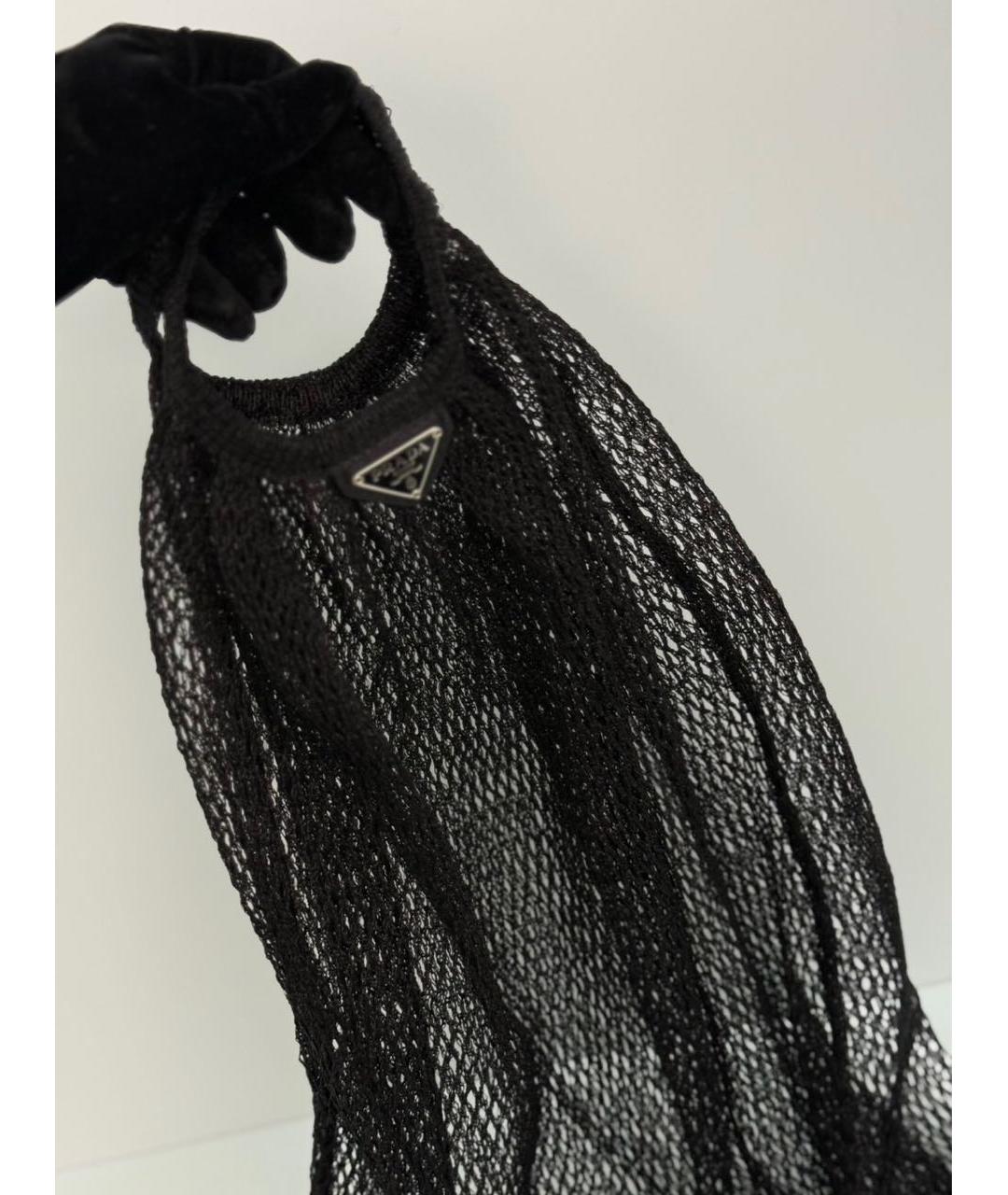 PRADA Черная пелетеная сумка тоут, фото 3