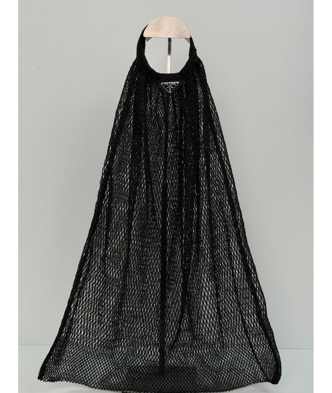 PRADA Черная пелетеная сумка тоут, фото 2
