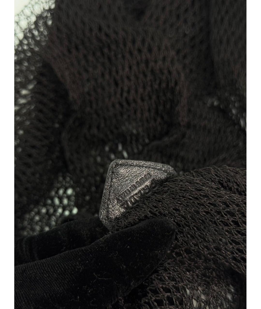 PRADA Черная пелетеная сумка тоут, фото 5