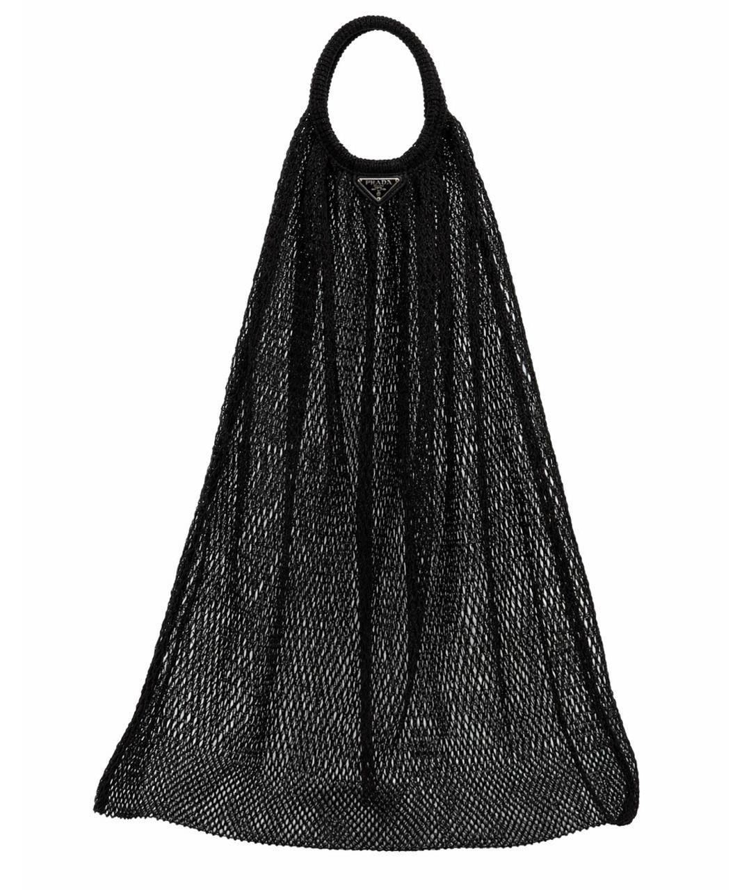 PRADA Черная пелетеная сумка тоут, фото 8