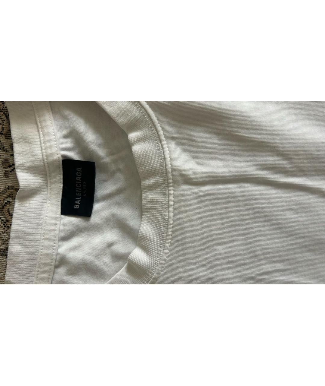 BALENCIAGA Белая футболка, фото 3