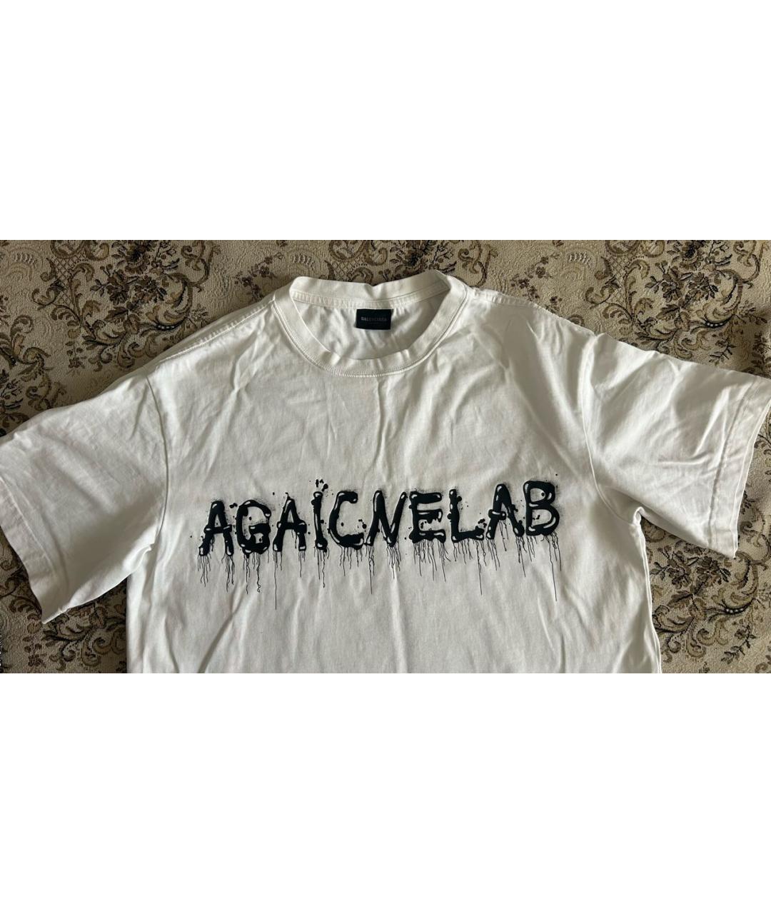 BALENCIAGA Белая футболка, фото 4