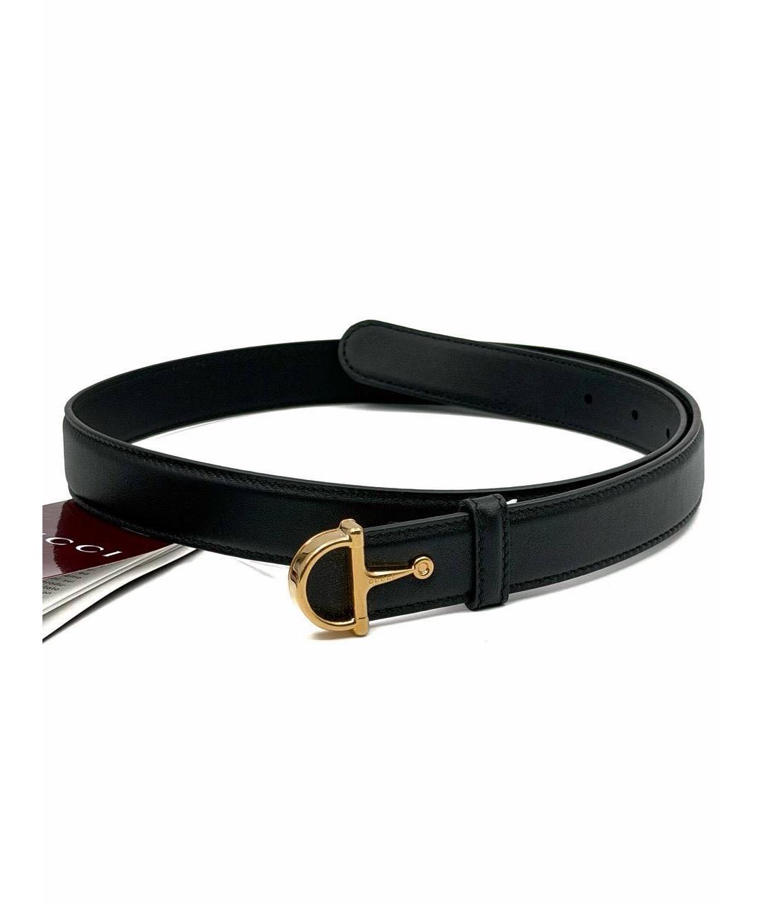 GUCCI Черный кожаный ремень, фото 3