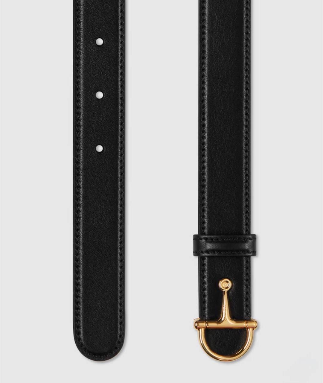 GUCCI Черный кожаный ремень, фото 2