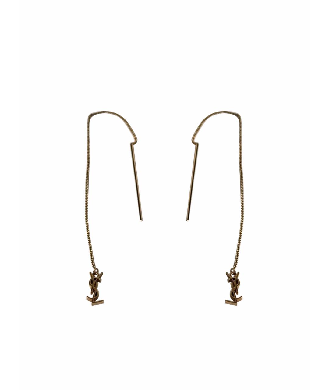 SAINT LAURENT Золотые латунные серьги, фото 1