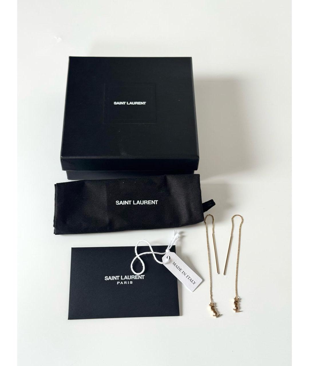 SAINT LAURENT Золотые латунные серьги, фото 3