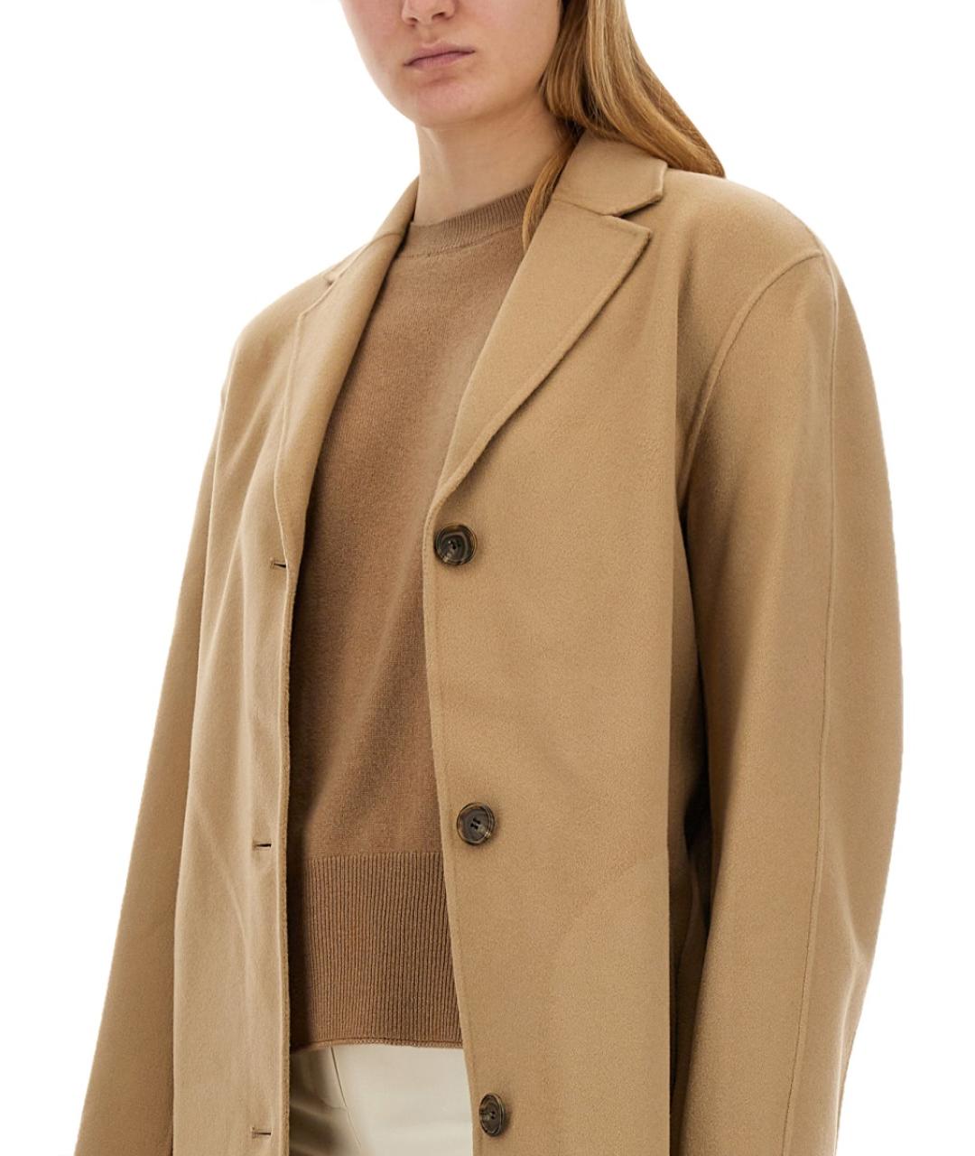 THEORY Бежевое шерстяное пальто, фото 2