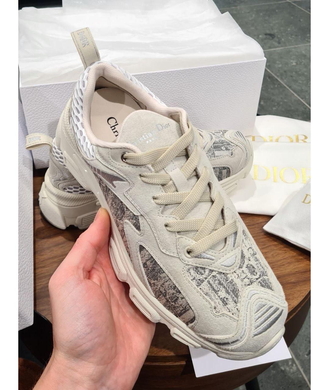 CHRISTIAN DIOR Белые текстильные кроссовки, фото 4