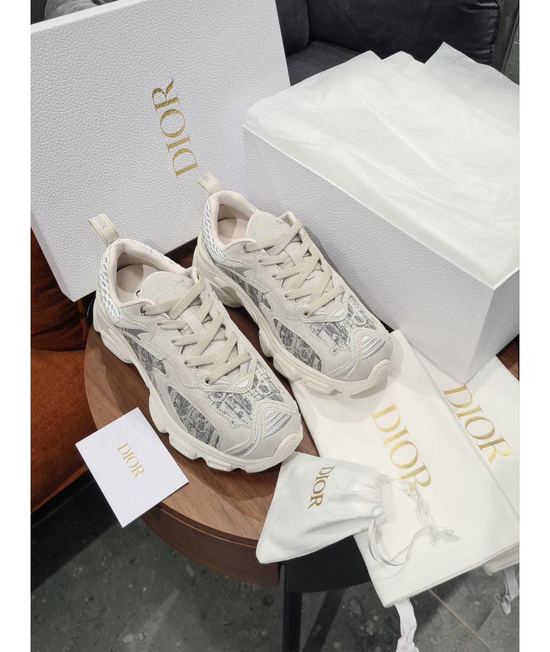 CHRISTIAN DIOR Белые текстильные кроссовки, фото 2