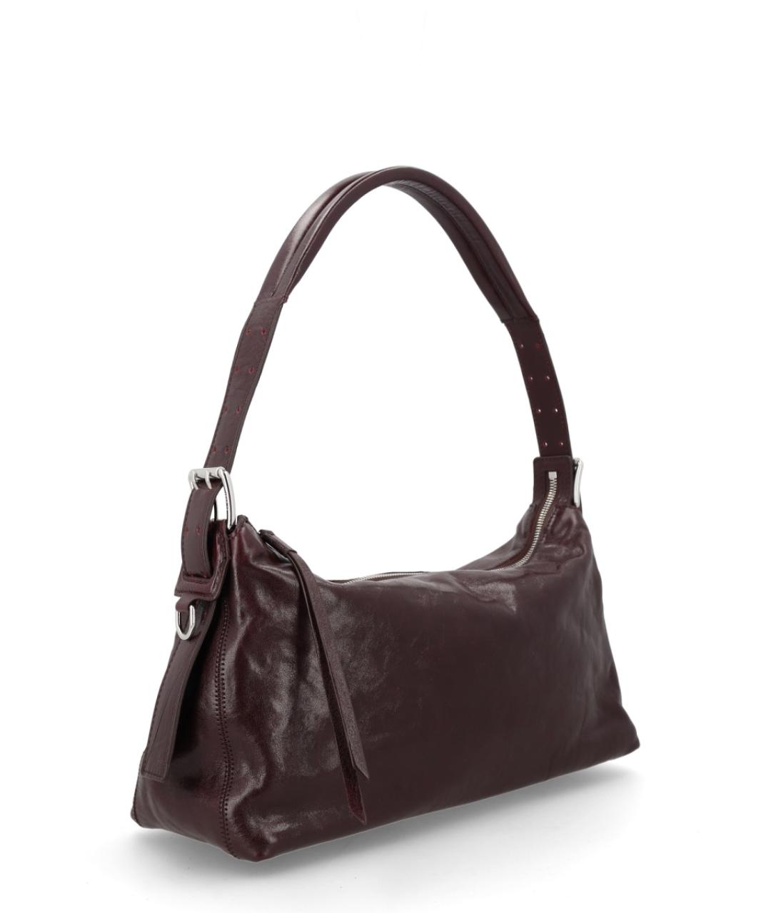 LEMAIRE Бордовая кожаная сумка через плечо, фото 2