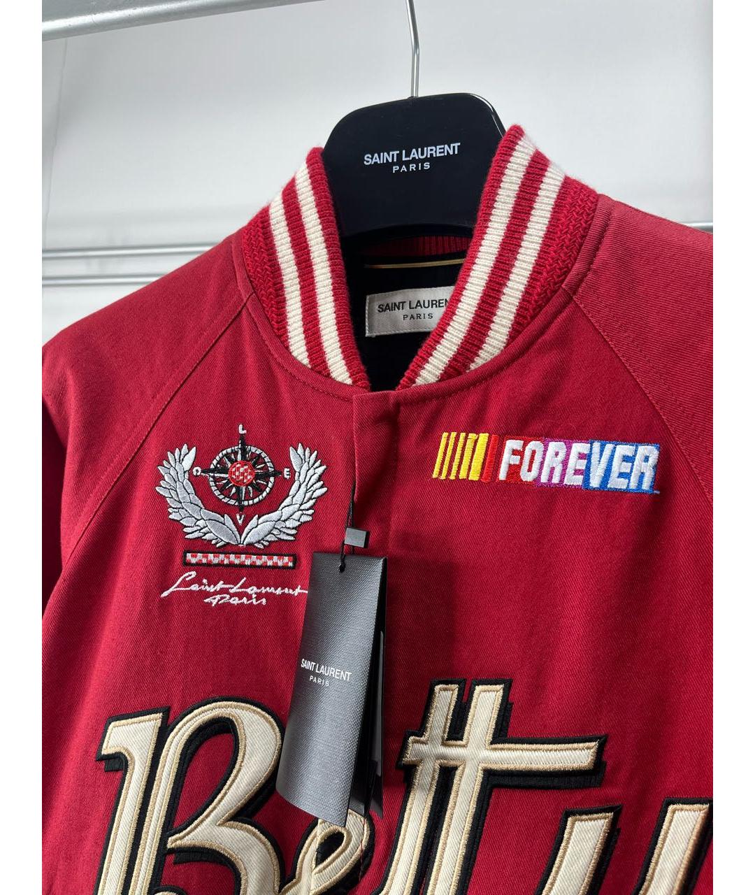 SAINT LAURENT Красная хлопковая куртка, фото 2