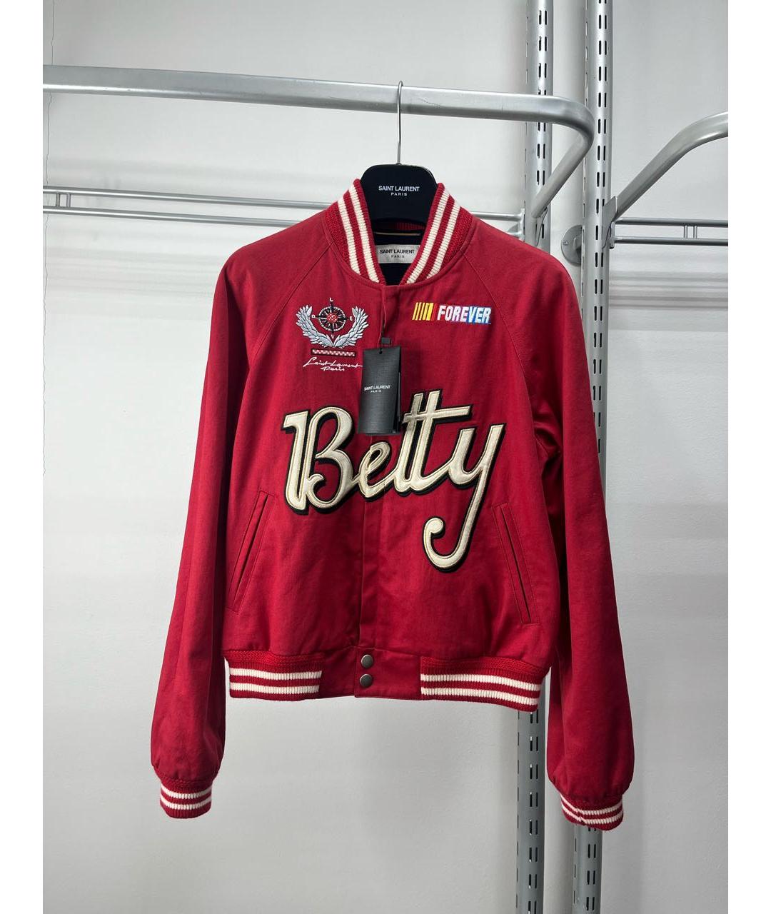 SAINT LAURENT Красная хлопковая куртка, фото 1