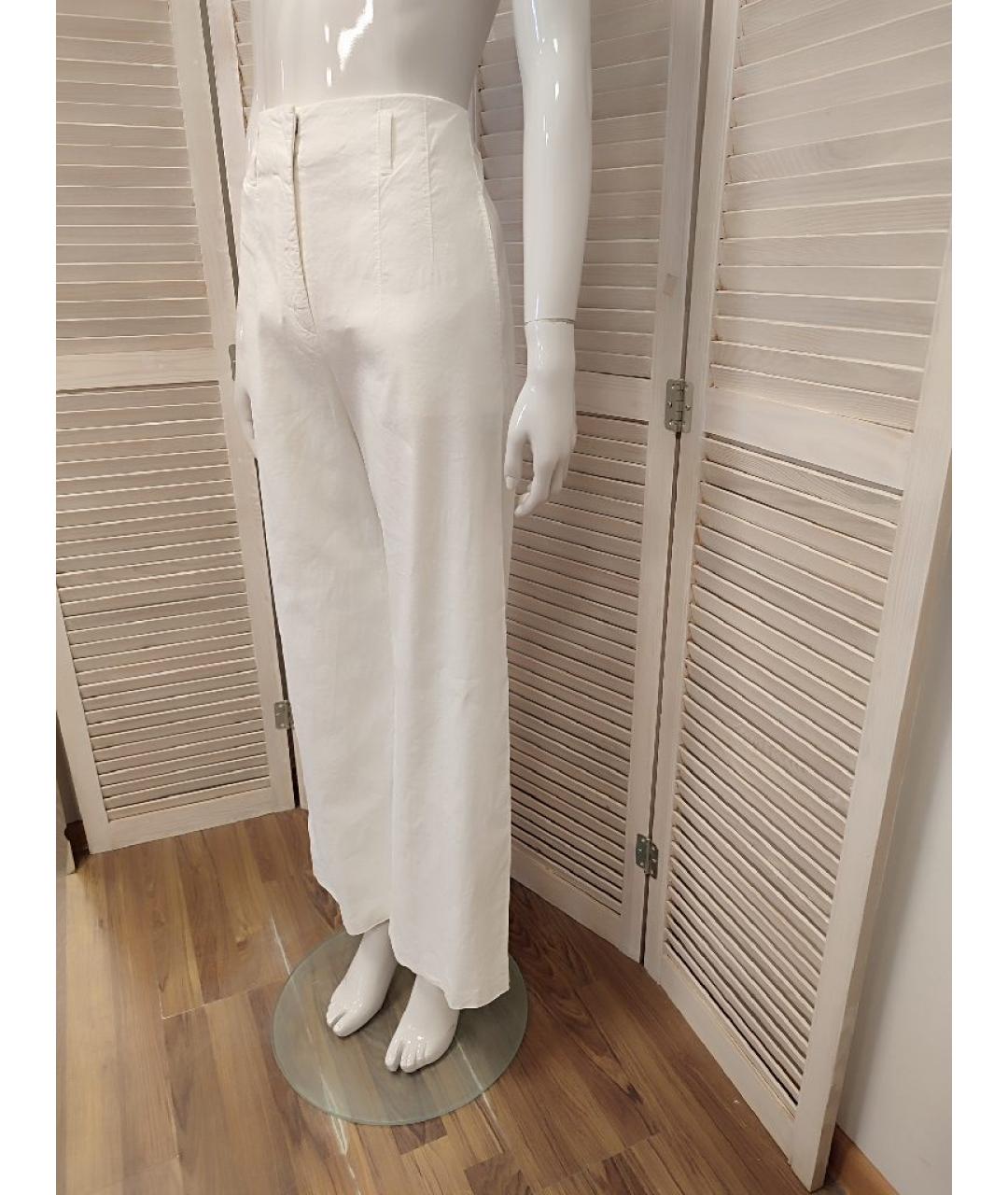 HUGO BOSS Белые льняные брюки широкие, фото 5