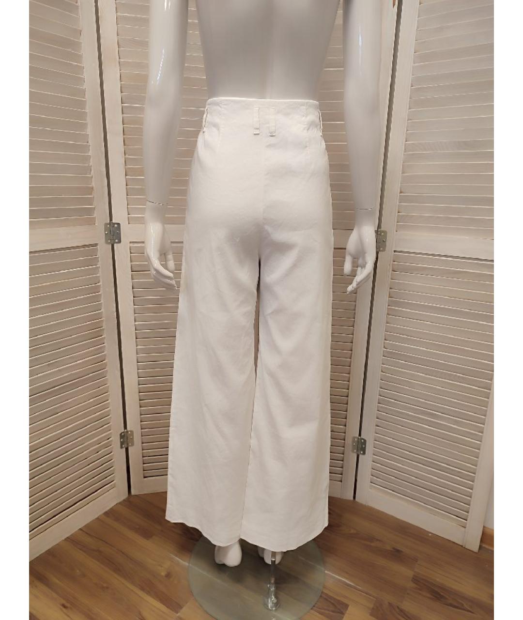 HUGO BOSS Белые льняные брюки широкие, фото 2