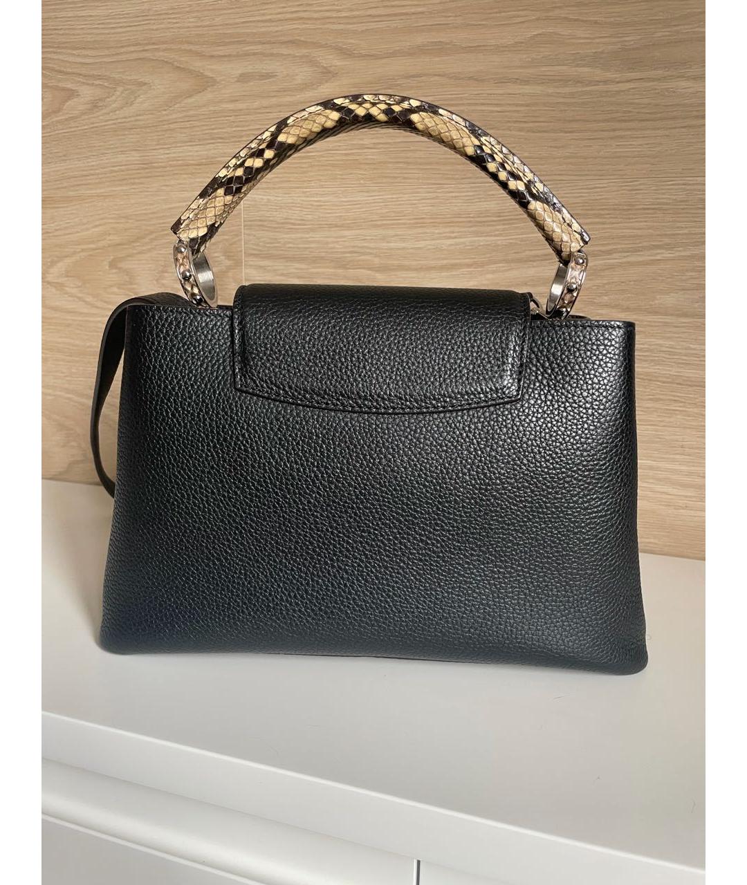 LOUIS VUITTON Черная кожаная сумка с короткими ручками, фото 7