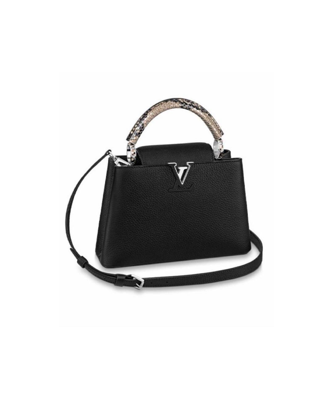 LOUIS VUITTON Черная кожаная сумка с короткими ручками, фото 8