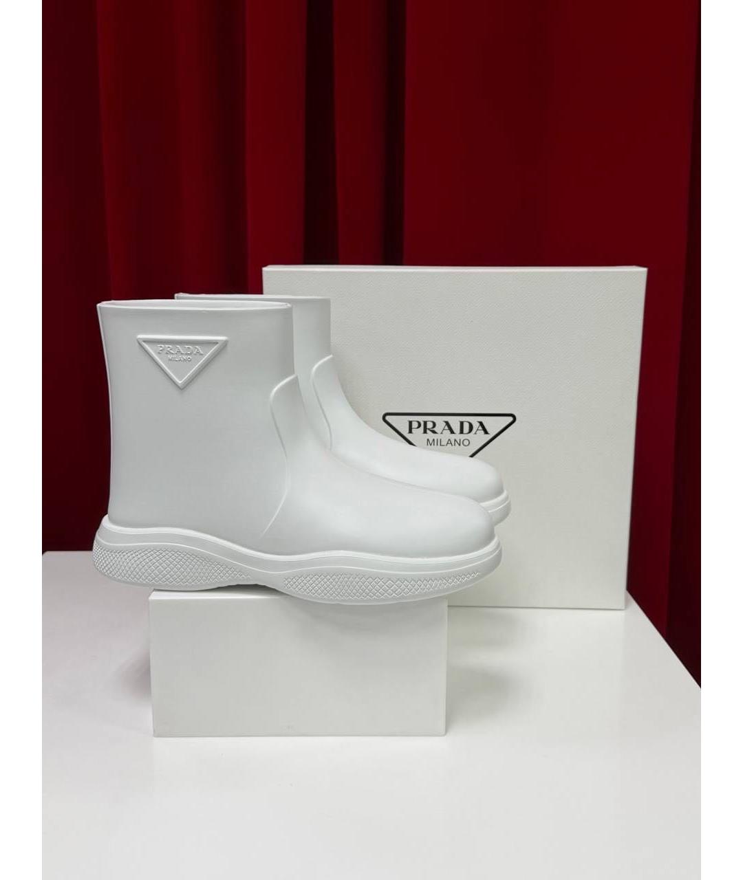 PRADA Белые резиновые сапоги, фото 4