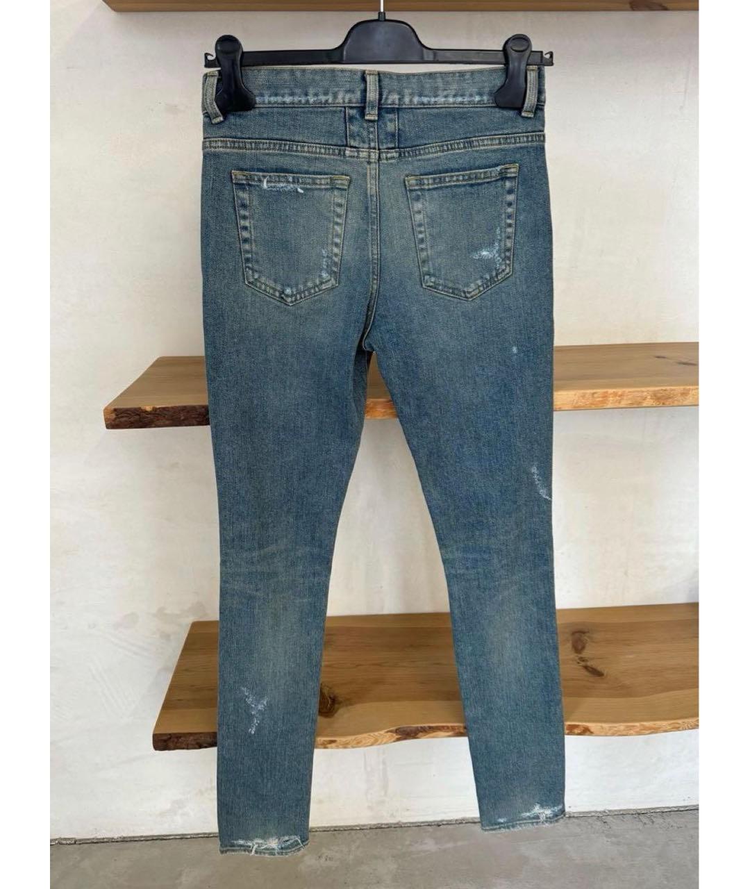 SAINT LAURENT Хлопко-эластановые джинсы слим, фото 5