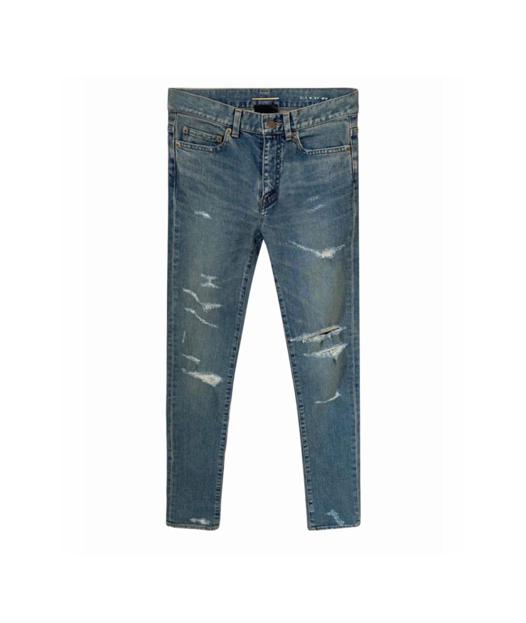 SAINT LAURENT Хлопко-эластановые джинсы слим, фото 1