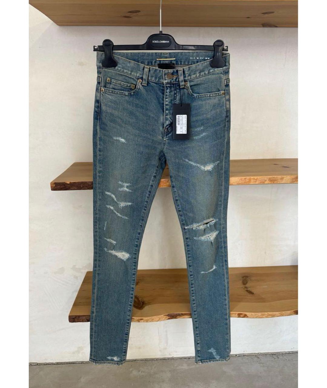 SAINT LAURENT Хлопко-эластановые джинсы слим, фото 2