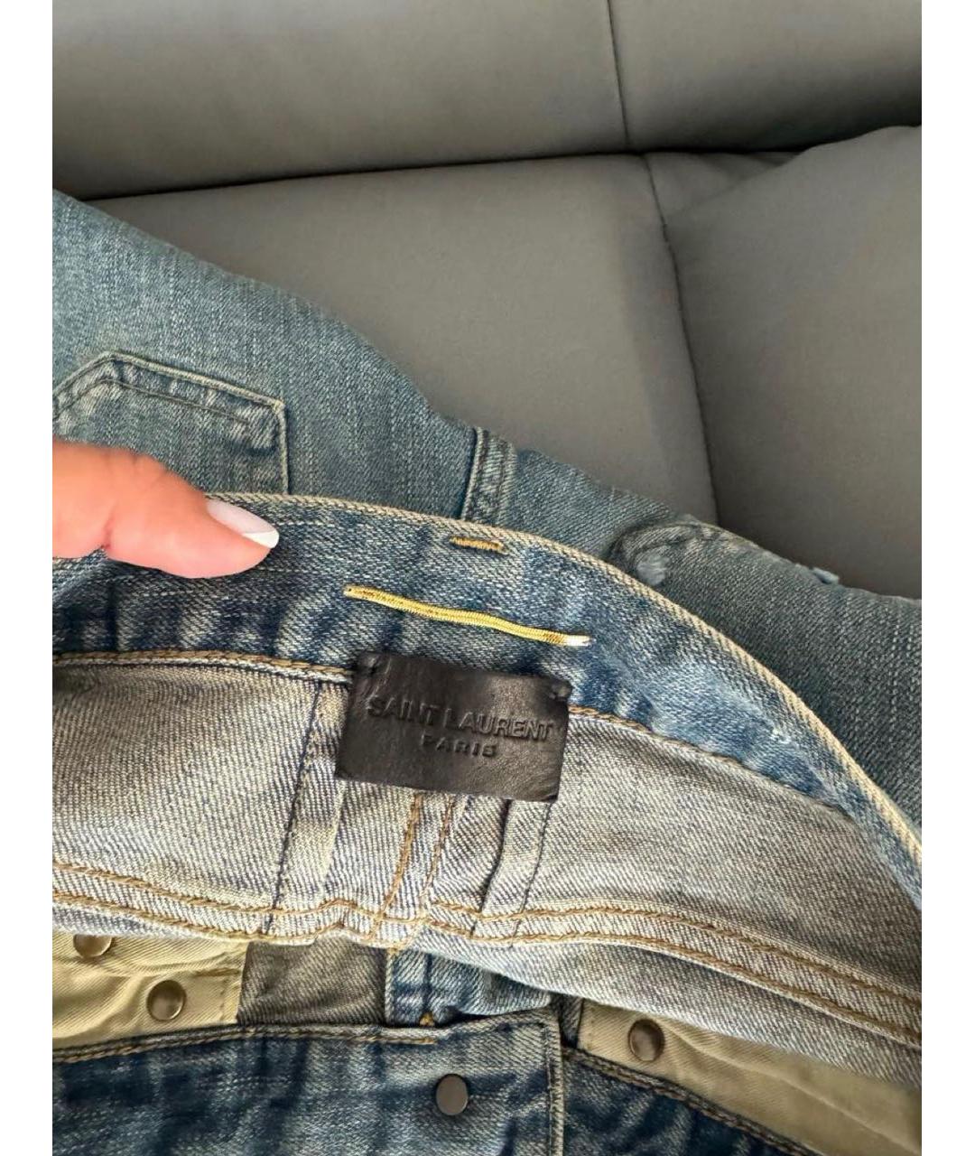 SAINT LAURENT Хлопко-эластановые джинсы слим, фото 3