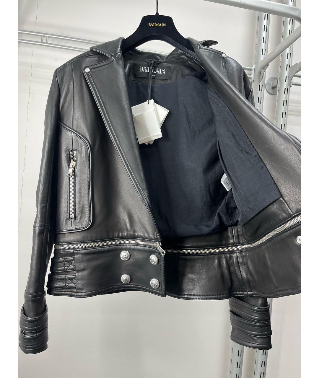 BALMAIN Черная кожаная куртка, фото 5