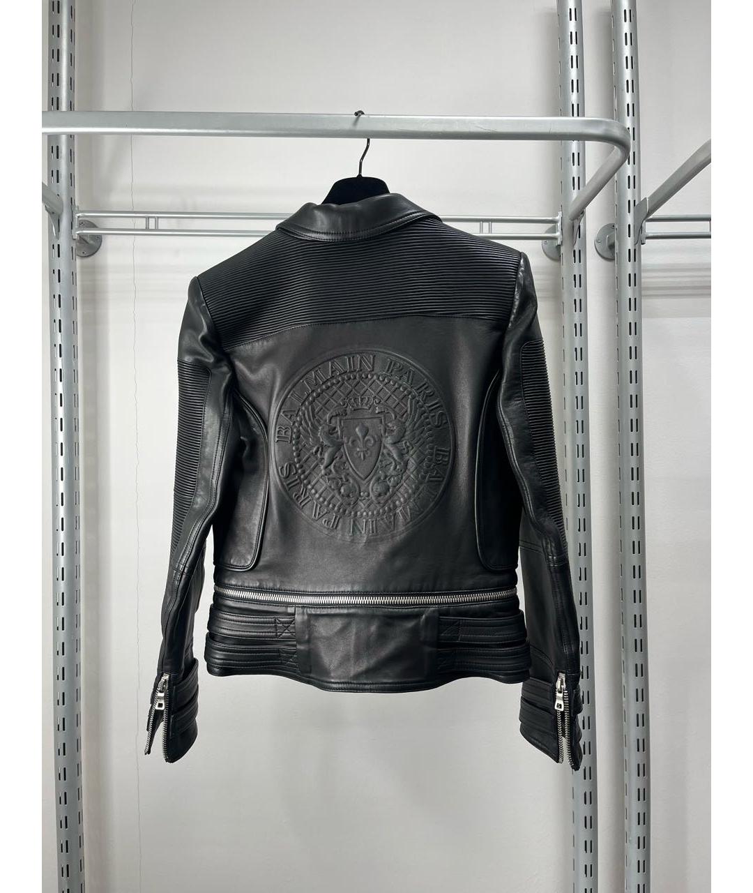 BALMAIN Черная кожаная куртка, фото 2