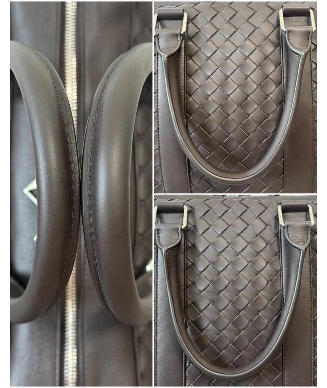 BOTTEGA VENETA Коричневый кожаный портфель, фото 5