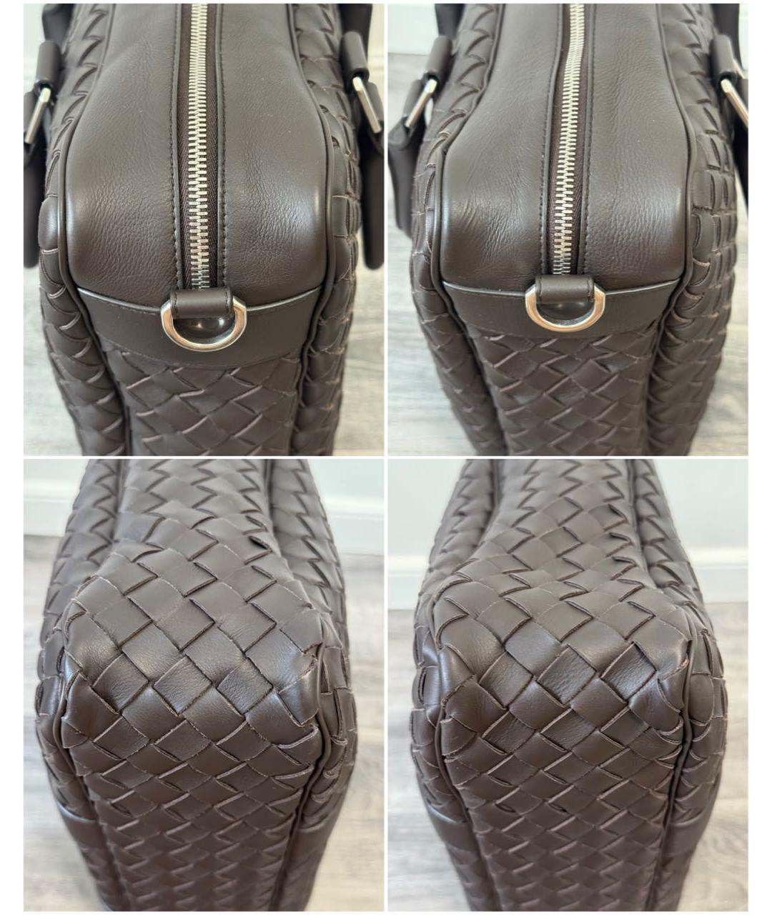 BOTTEGA VENETA Коричневый кожаный портфель, фото 6