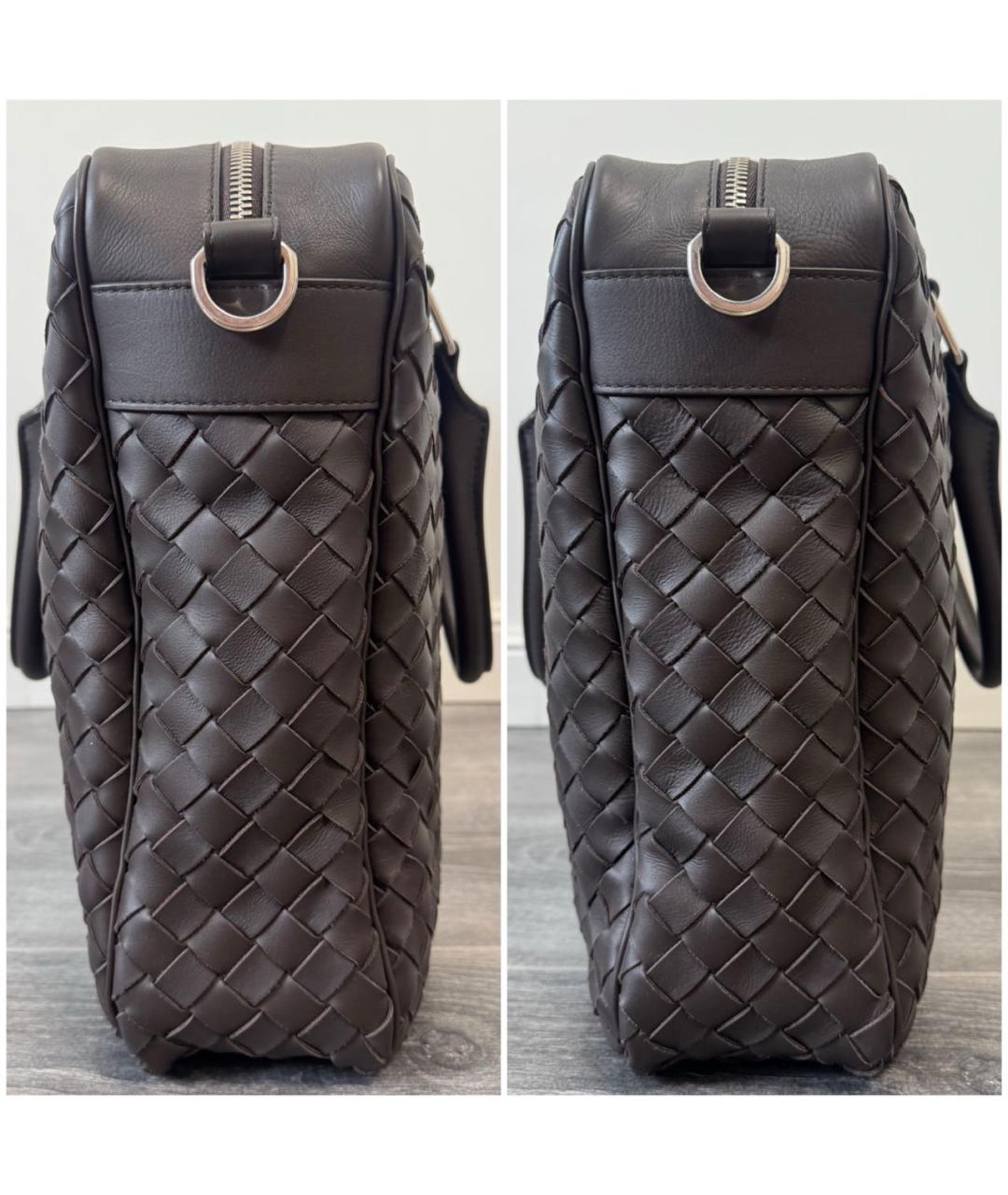 BOTTEGA VENETA Коричневый кожаный портфель, фото 4