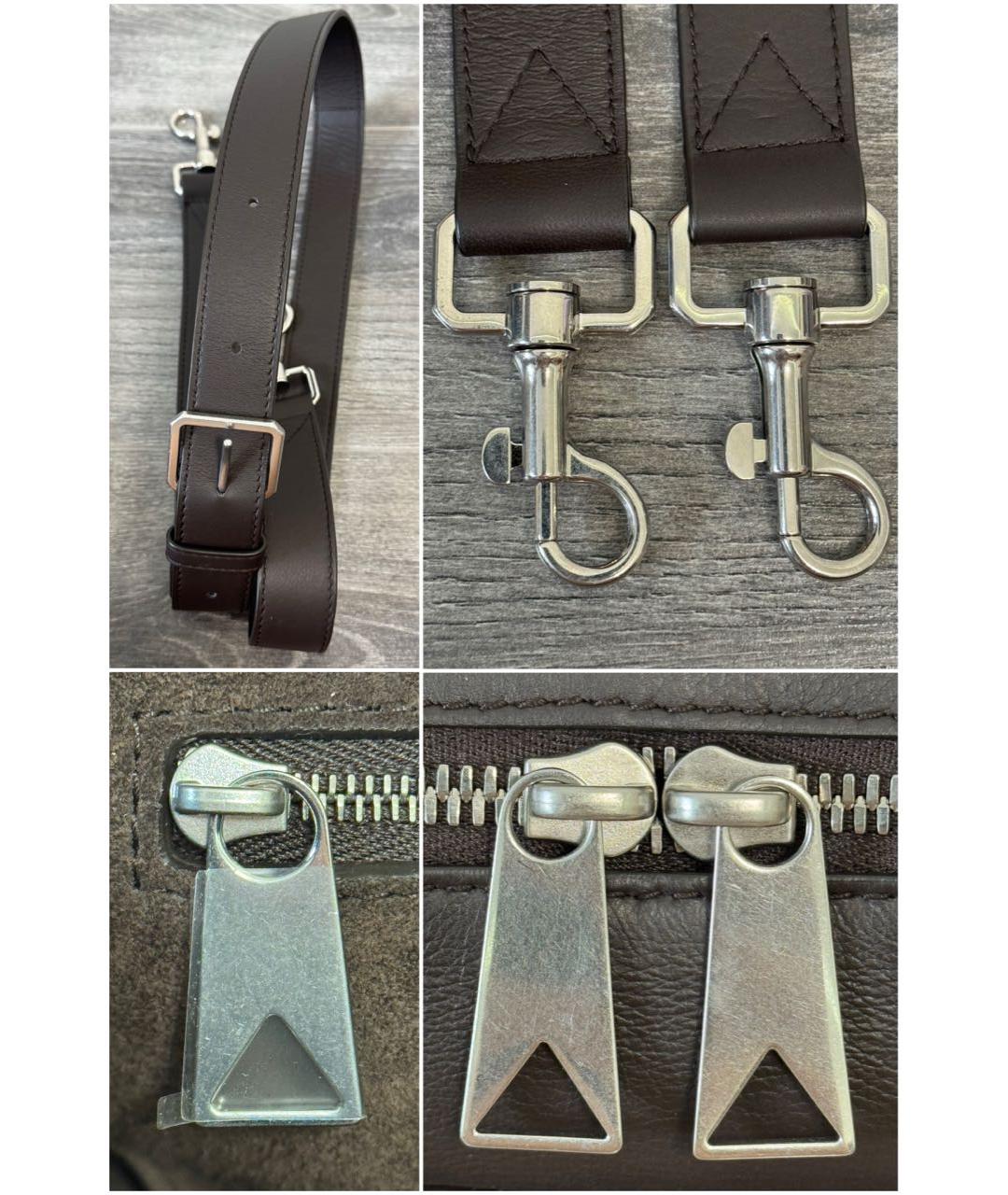 BOTTEGA VENETA Коричневый кожаный портфель, фото 7