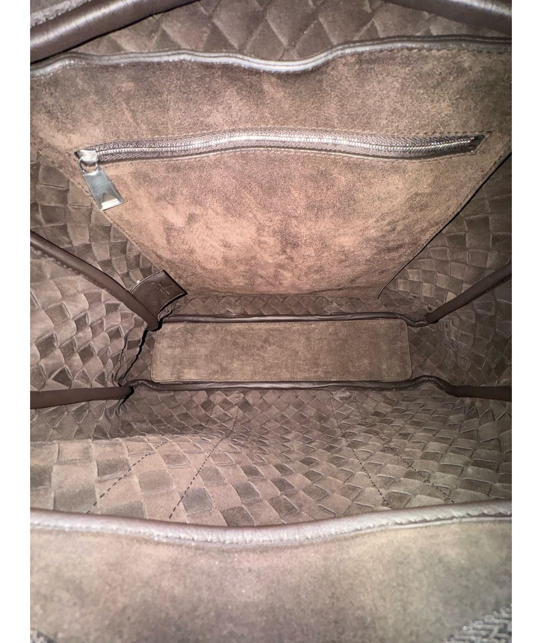 BOTTEGA VENETA Коричневый кожаный портфель, фото 8