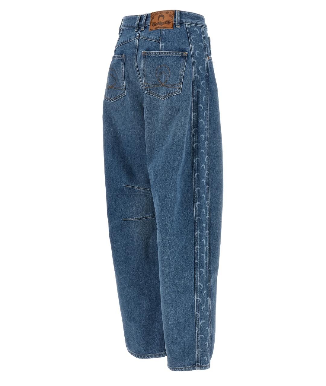 MARINE SERRE Синие хлопковые прямые джинсы, фото 2