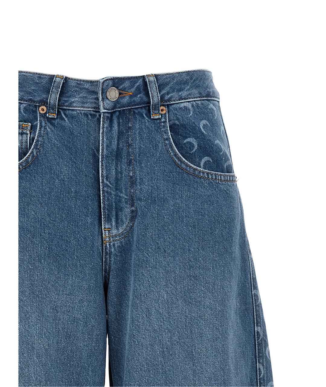 MARINE SERRE Синие хлопковые прямые джинсы, фото 3