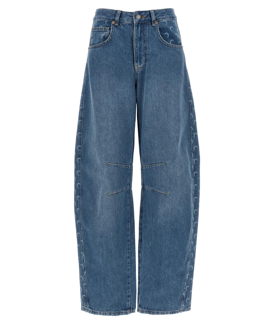 MARINE SERRE Синие хлопковые прямые джинсы, фото 1