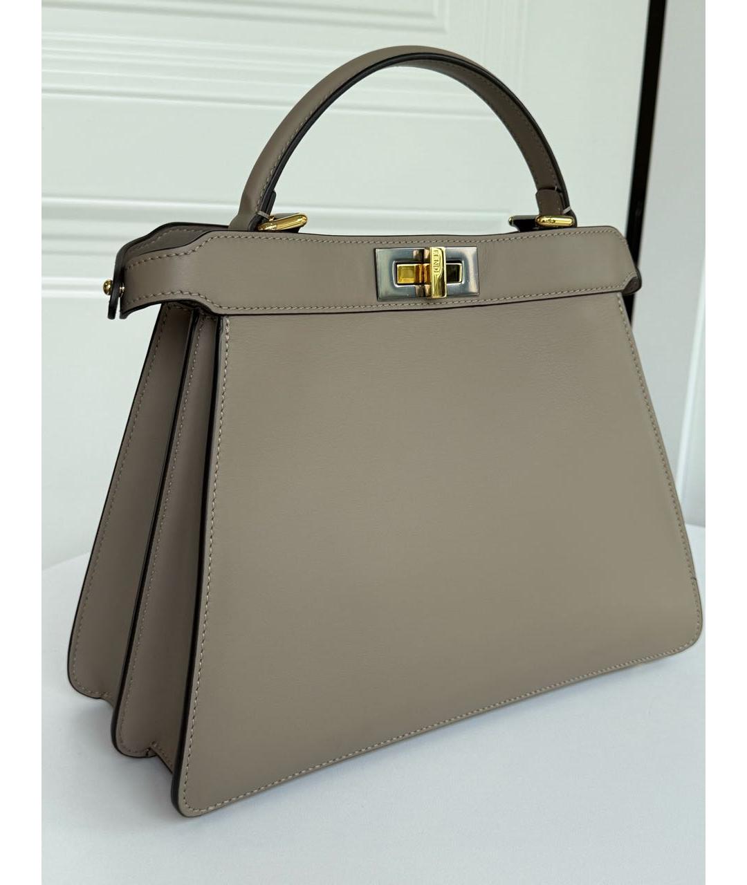 FENDI Кожаная сумка с короткими ручками, фото 3