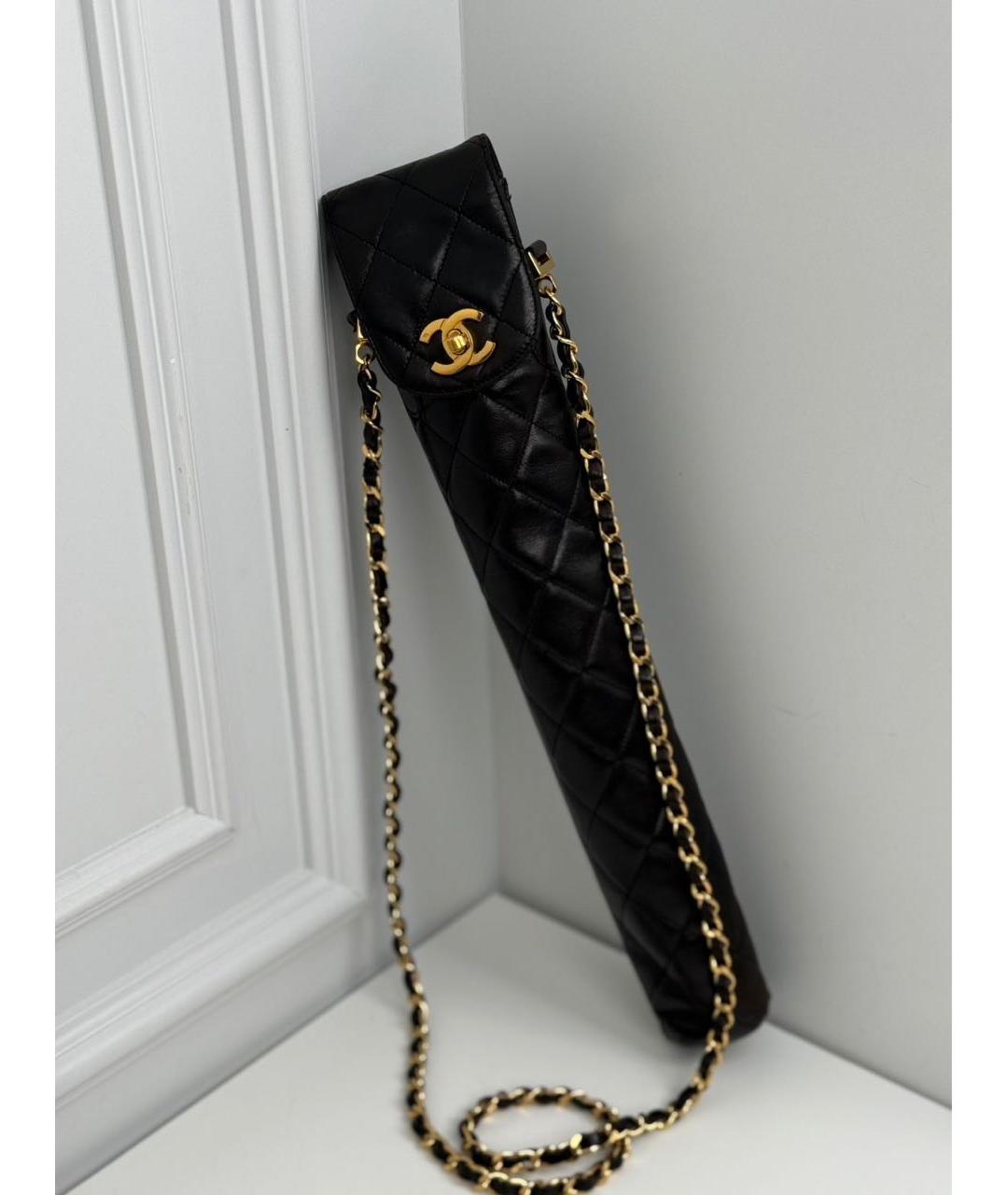 CHANEL Черная кожаная сумка через плечо, фото 2