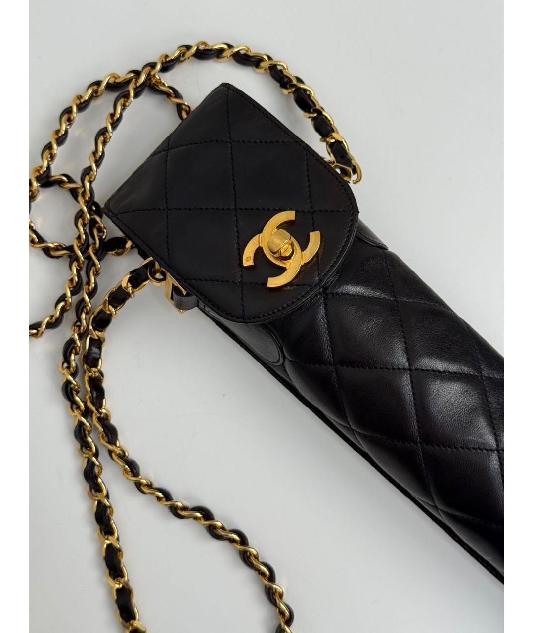 CHANEL Черная кожаная сумка через плечо, фото 4