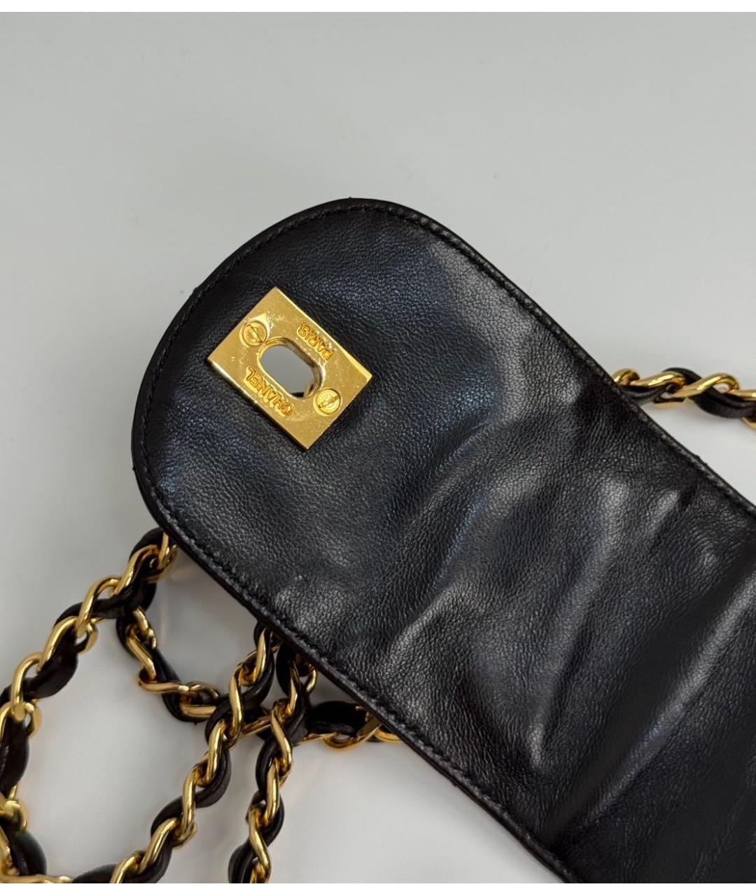 CHANEL Черная кожаная сумка через плечо, фото 6