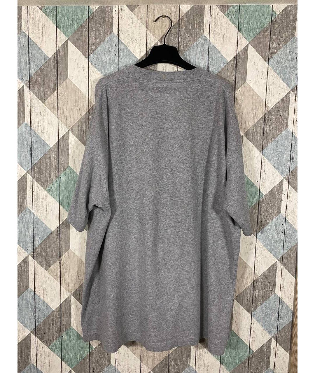 VETEMENTS Серая хлопковая футболка, фото 2