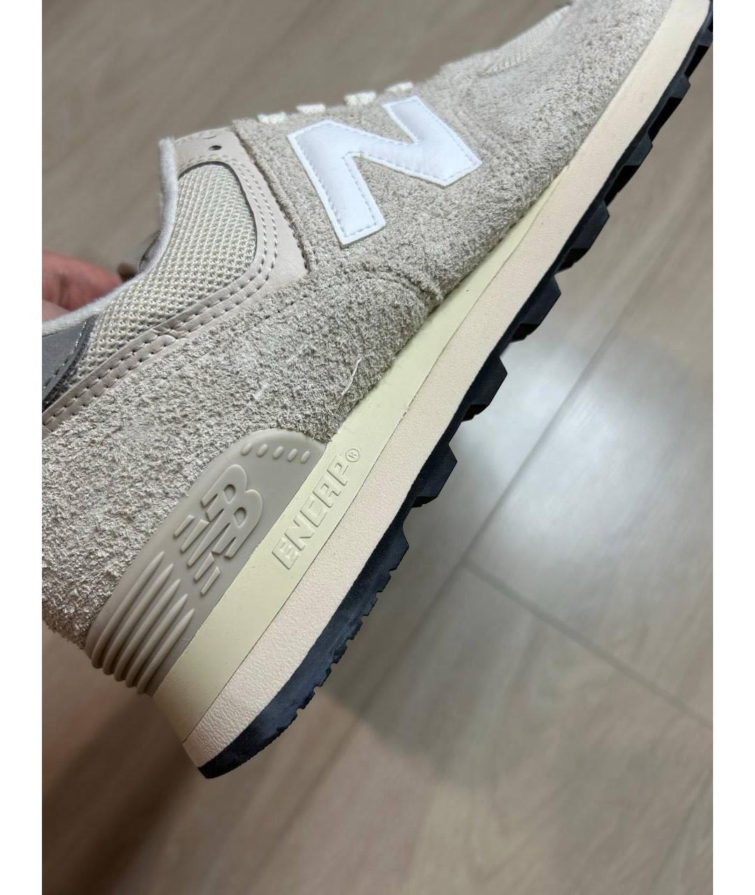 NEW BALANCE Бежевые нубуковые низкие кроссовки / кеды, фото 6