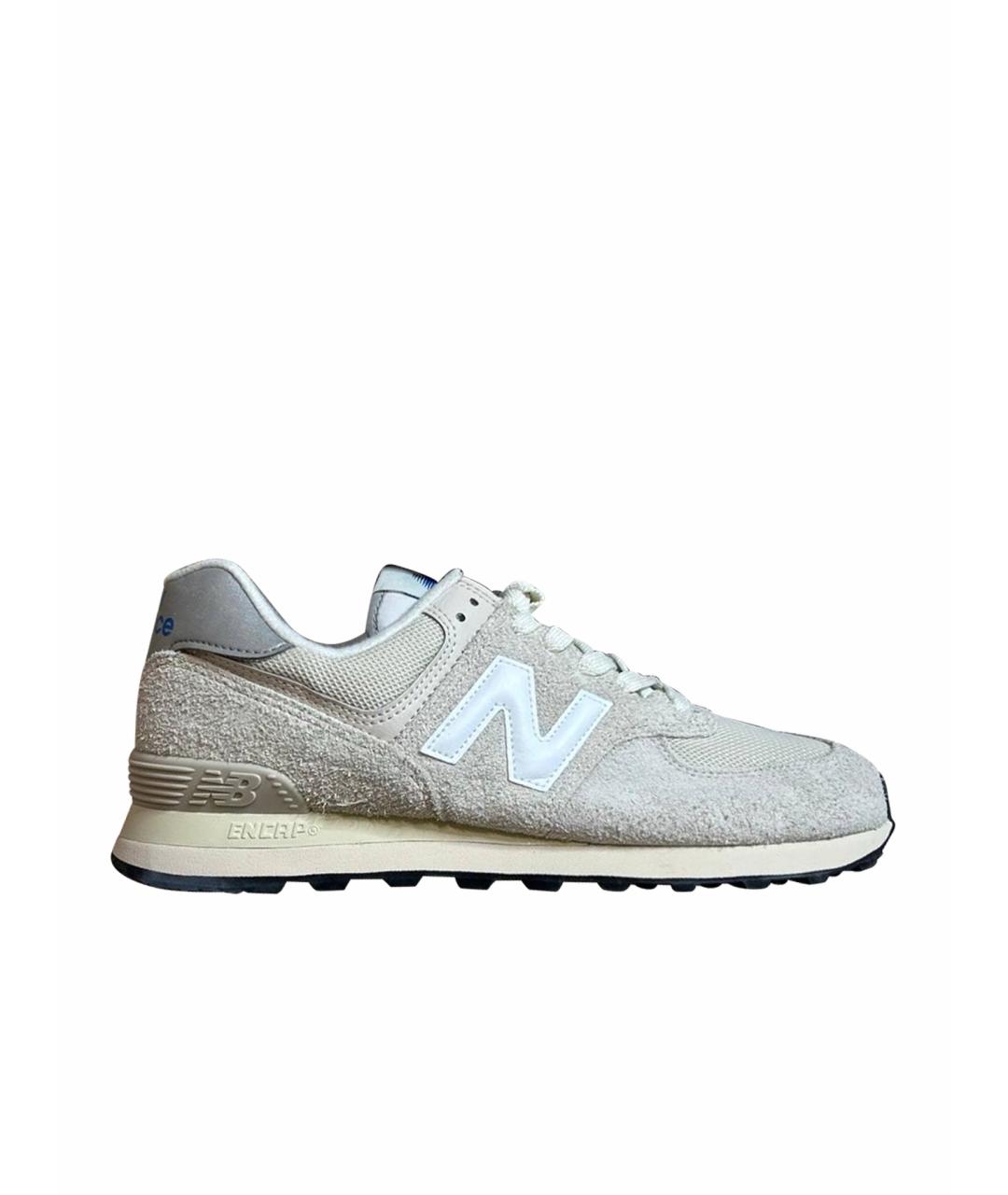 NEW BALANCE Бежевые нубуковые низкие кроссовки / кеды, фото 1