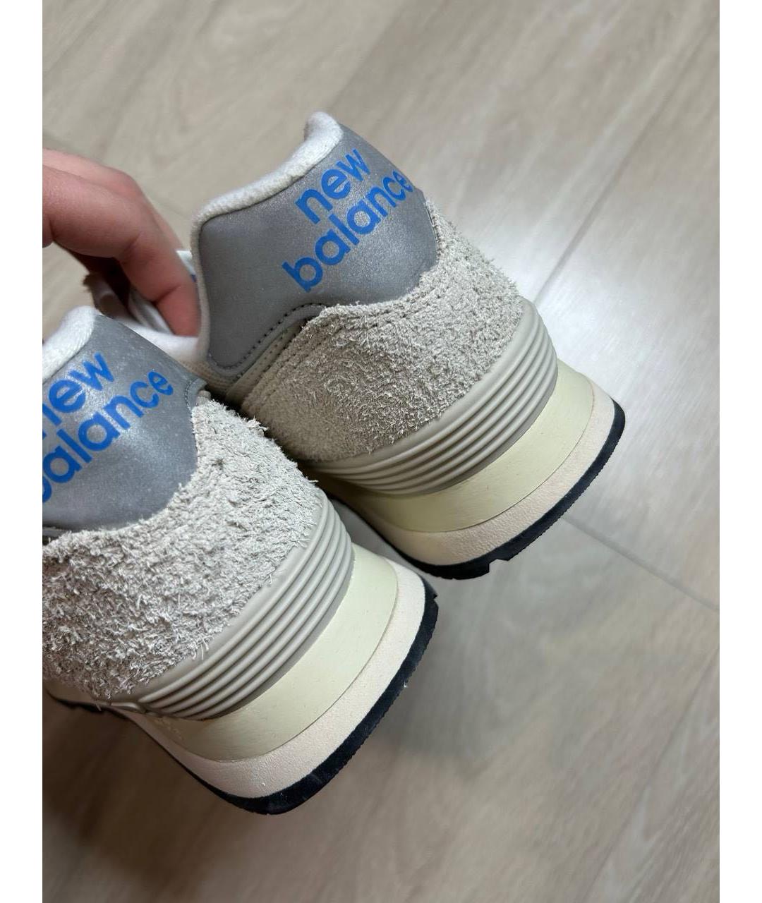 NEW BALANCE Бежевые нубуковые низкие кроссовки / кеды, фото 4
