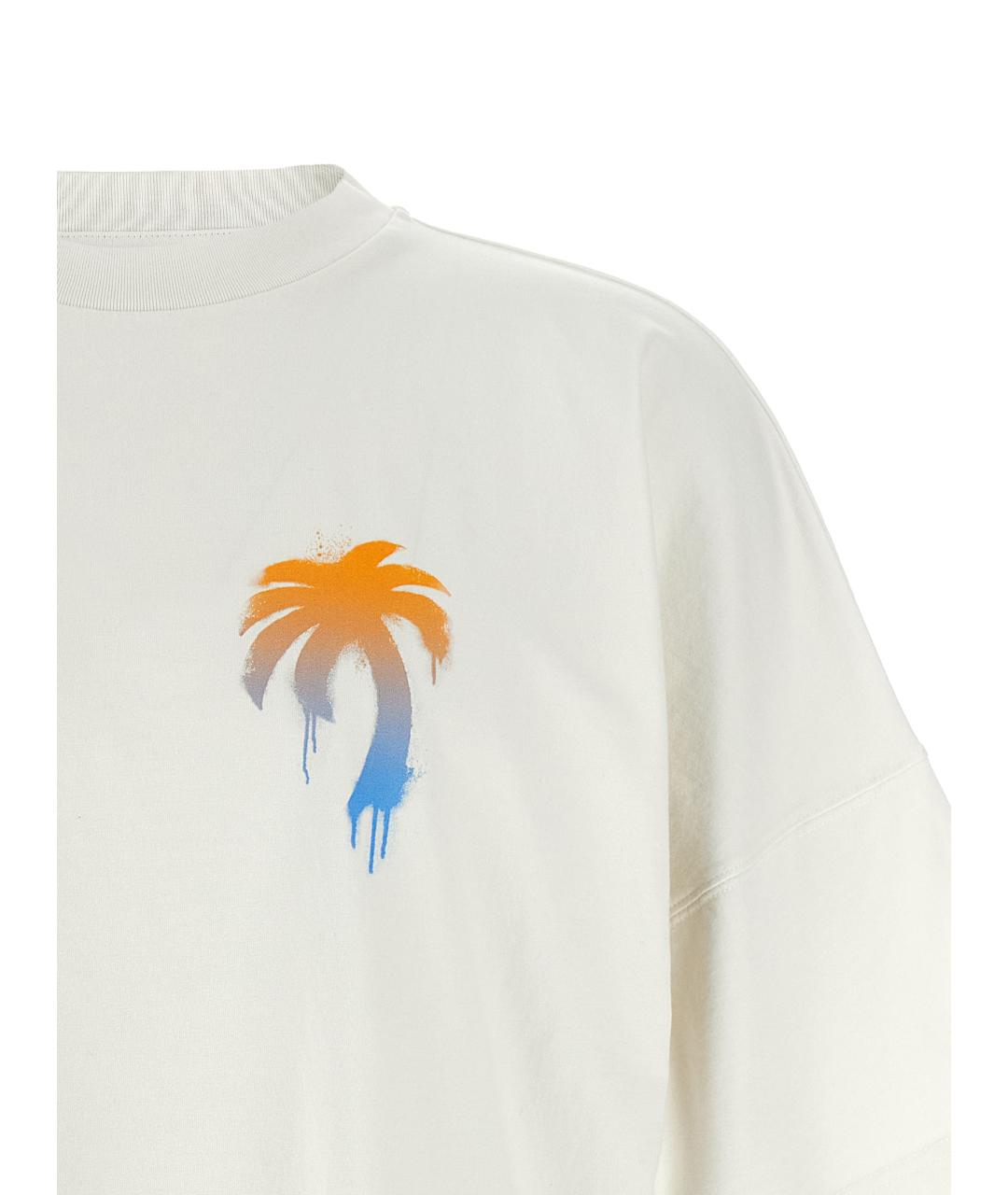 PALM ANGELS Белая хлопковая футболка, фото 2