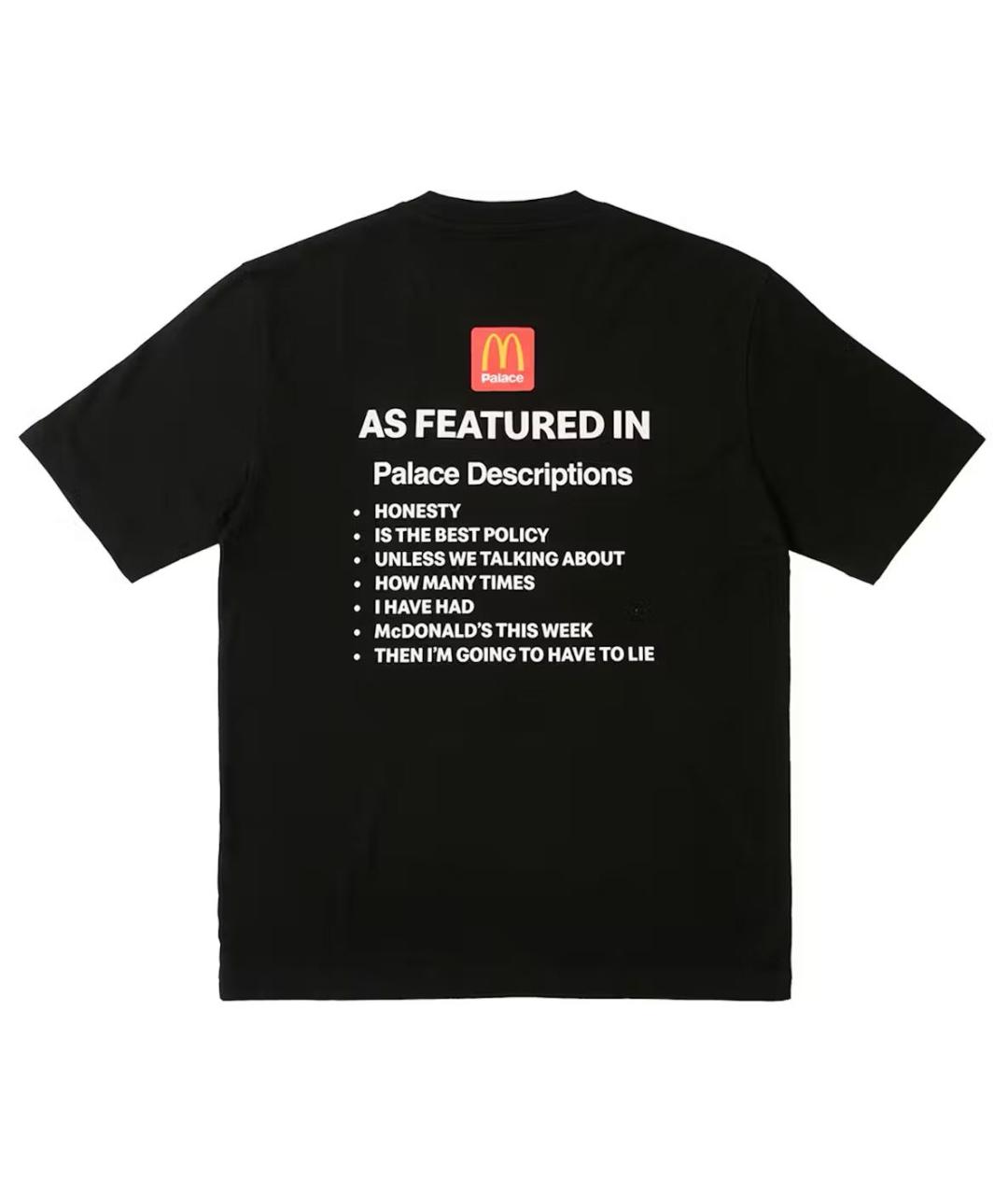 PALACE Черная хлопковая футболка, фото 2