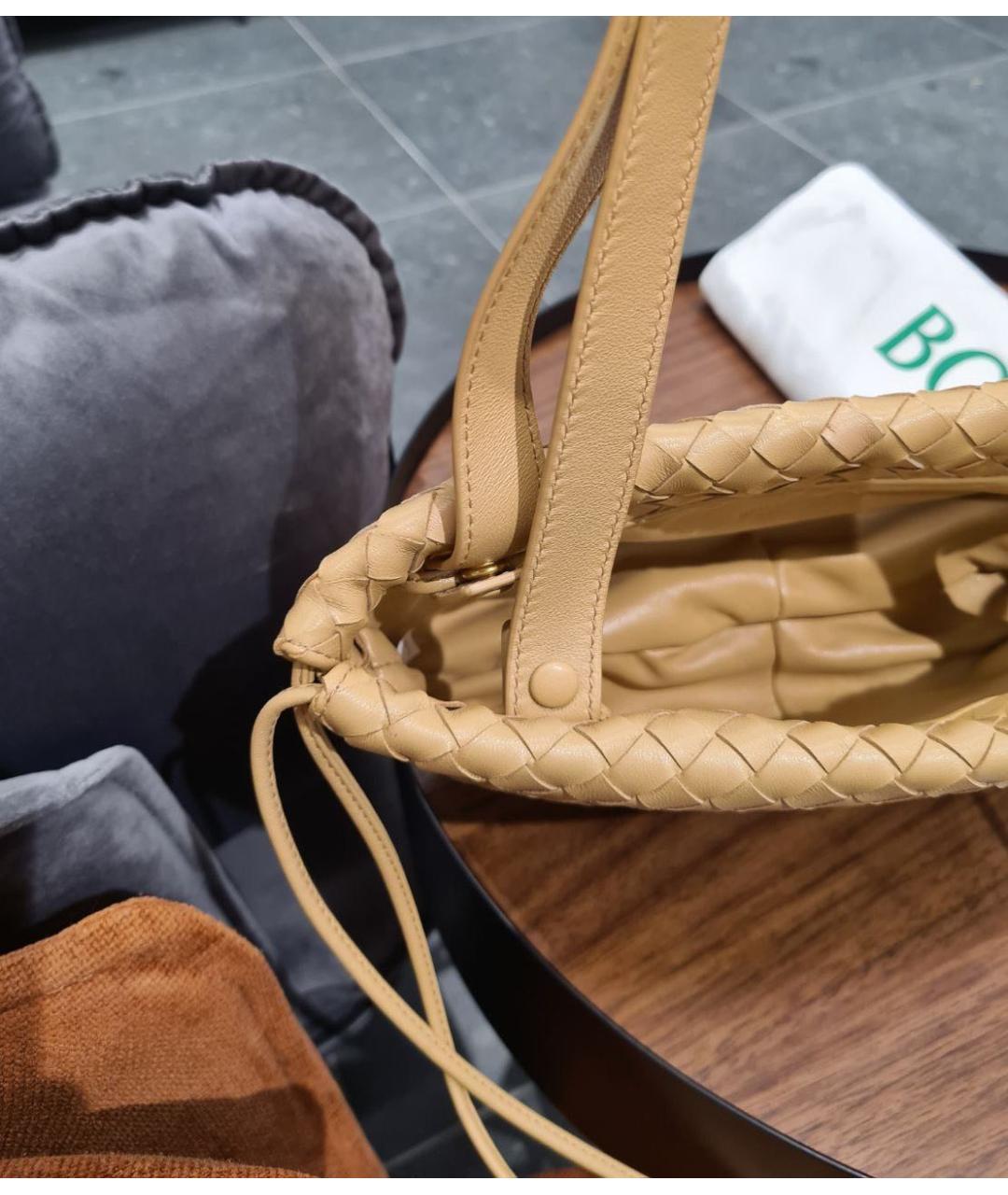 BOTTEGA VENETA Бежевая кожаная сумка через плечо, фото 5