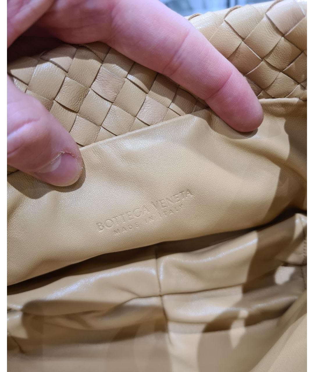 BOTTEGA VENETA Бежевая кожаная сумка через плечо, фото 7