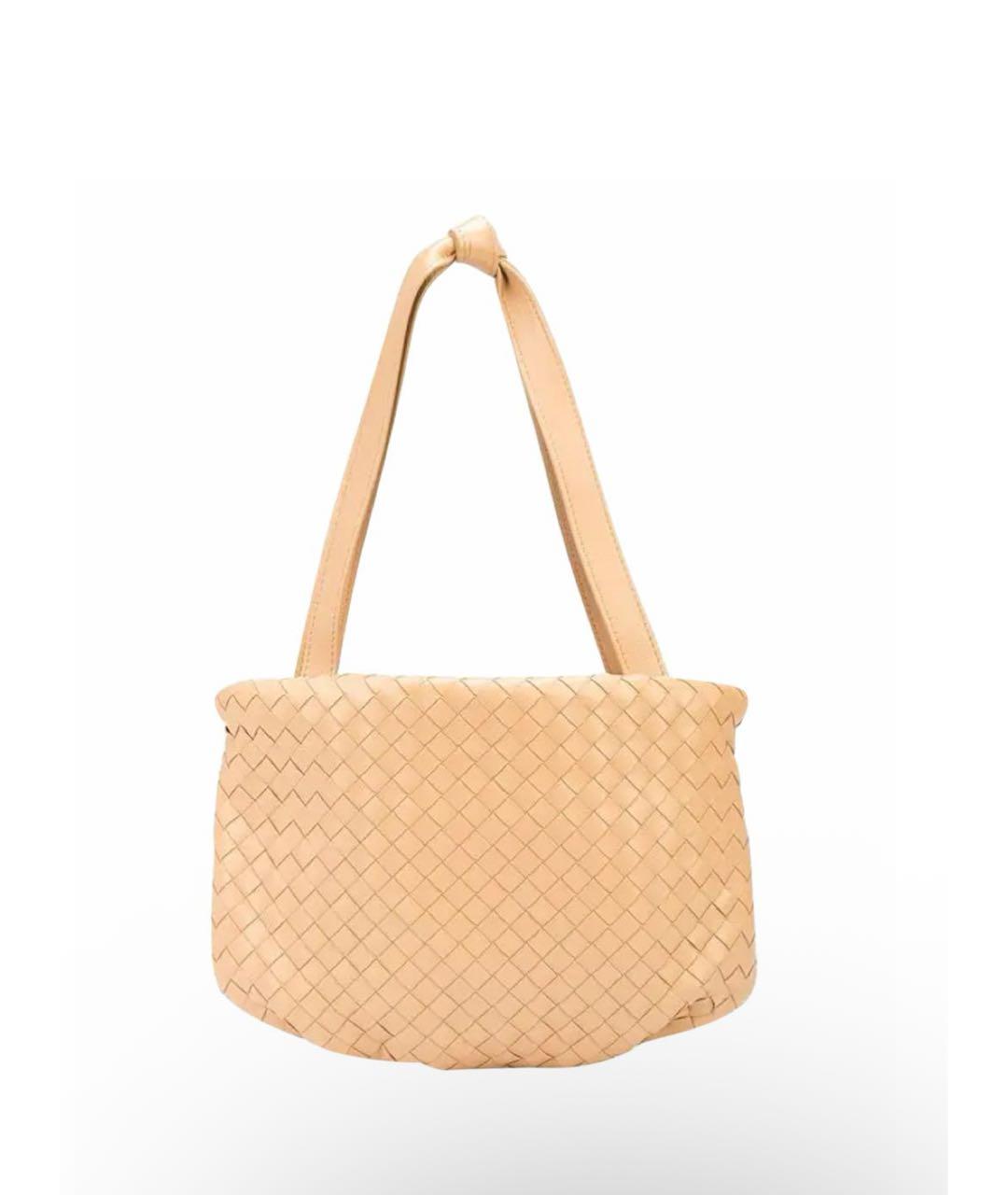 BOTTEGA VENETA Бежевая кожаная сумка через плечо, фото 8